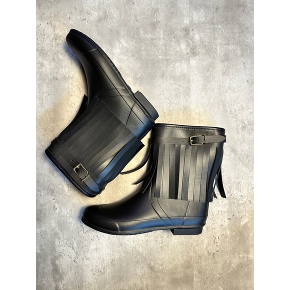 Burberry Shoes - Rare Burberry mid-calf fringe rain boots 40EU